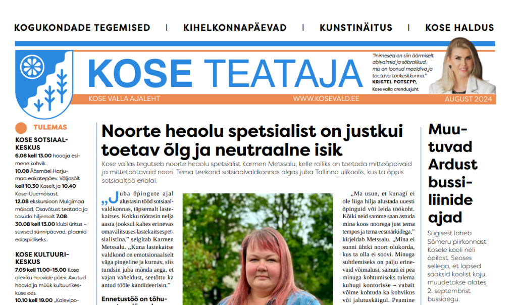 PILT: Kose teataja-august 2024