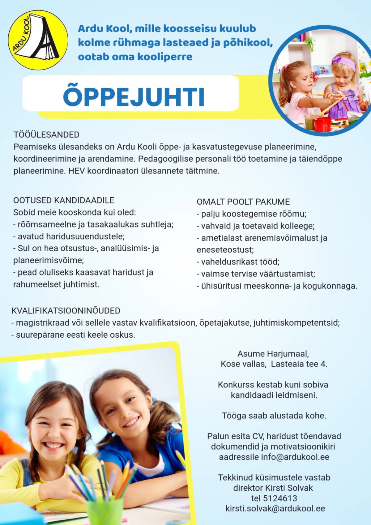 Õppejuhi kuulutus